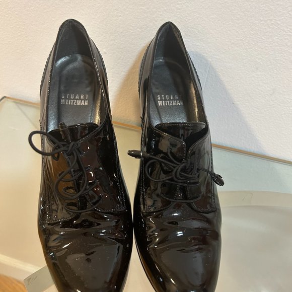 Stuart Weitzman Black Patent Leather Shoe Boot - Picture 3 of 5